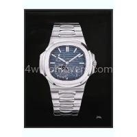 Drawing Patek Philippe 5712 Nautilus blue dial real work art painting watches paintings drawings hand painted crayons collector unique home shop apartment interior decoration luxury black background 9.jpg