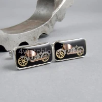 Cufflinks silver motorcycles made of watch parts on a black background watches art handmade original elegant unique luxury jewelry exclusive 6.jpg