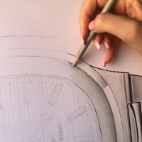 Drawing Patek Philippe 5711 Nautilus Tiffany&Co dial 170th anniversary real work art painting watches paintings drawings hand painted crayons collector unique home shop exclusive office apartment interior decoration luxury white background 3.jpg