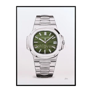 Rysunek Fine Art zegarka Patek Philippe Nautilus 5711 Zielona Tarcza