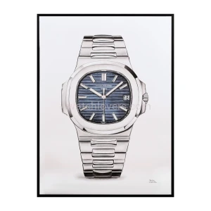 Rysunek Fine Art zegarka Patek Philippe Nautilus 5711 Niebieska Tarcza