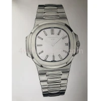 Drawing Patek Philippe 5711 Nautilus blue dial real work art painting watches paintings drawings hand painted crayons collector unique home exclusive shop office apartment interior decoration luxury white background 7.jpg