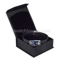 Silver bracelet with a composition of watch parts on a blue background art watches handmade original elegant unique exclusive jewelry 0.JPG