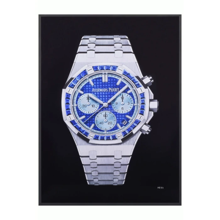 Drawing Audemars Piguet Royal Oak Chronograph Sapphire Bezel real work art drawing watches handjob painted reproduction copy collector crayons unique home shop apartment interior decoration luxury AP 2.jpg