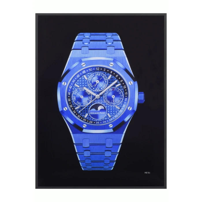 Drawing Audemars Piguet Royal Oak Blue Ceramic real work art drawing watches handjob painted reproduction copy collector crayons unique home shop apartment interior decoration luxury AP 2.jpg
