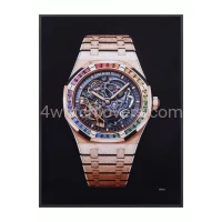 Drawing Audemars Piguet Royal Oak Frosted Gold rose skeleton rainbow real work art drawing watches handjob painted reproduction copy collector crayons unique home shop apartment interior decoration luxury AP 2.jpg