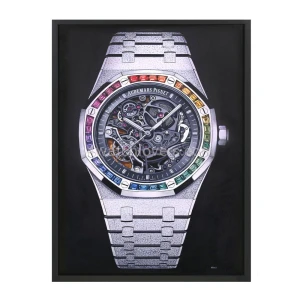 Obraz olejny zegarka Audemars Piguet Royal Oak Frosted Białe Złoto