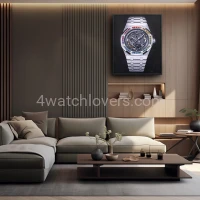 Painting Audemars Piguet Royal Oak Frosted Gold white skeleton rainbow real work art painting watches oil paintings hand painted collector unique home shop apartment interior decoration luxury AP 8.jpg