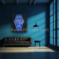 Drawing Audemars Piguet Royal Oak Blue Ceramic real work art drawing watches handjob painted reproduction copy collector crayons unique home shop apartment interior decoration luxury AP 3.jpg