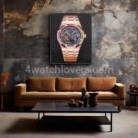 Drawing Audemars Piguet Royal Oak Frosted Gold rose skeleton rainbow real work art drawing watches handjob painted reproduction copy collector crayons unique home shop apartment interior decoration luxury AP 3.jpg