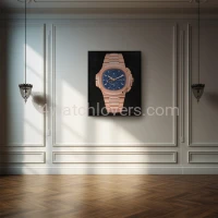 Drawing Patek Philippe 5990 Nautilus rose gold blue dial real work art drawing watches paintings handjob painted reproduction copy collector crayons unique home shop apartment interior decoration luxury 4.jpg