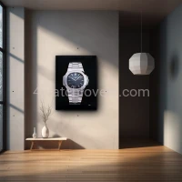Drawing Patek Philippe 5711 Nautilus blue dial real work art painting watches paintings drawings hand painted crayons collector unique home shop office apartment exclusive interior decoration luxury black background 8.jpg