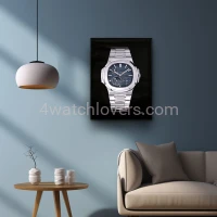 Drawing Patek Philippe 5712 Nautilus blue dial real work art painting watches paintings drawings hand painted crayons collector unique exclusive home shop office apartment interior decoration luxury black background 10.jpg