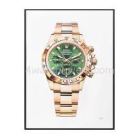 Drawing Rolex Daytona John Mayer green dial yellow gold real work art painting watches paintings drawings hand painted crayons collector unique home shop office apartment exclusive interior decoration luxury fine art.jpg