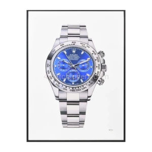 Obraz Fine Art zegarka Rolex Cosmograph Daytona niebieska tarcza białe złoto