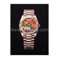 Fine Art Rolex Day Date Puzzle Dial emoji rose gold real work art painting watches paintings drawings hand painted crayons collector unique home shop office apartment exclusive interior decoration luxury black background.jpg
