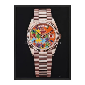 Obraz olejny zegarka Rolex Day-Date tarcza Puzzle różowe złoto